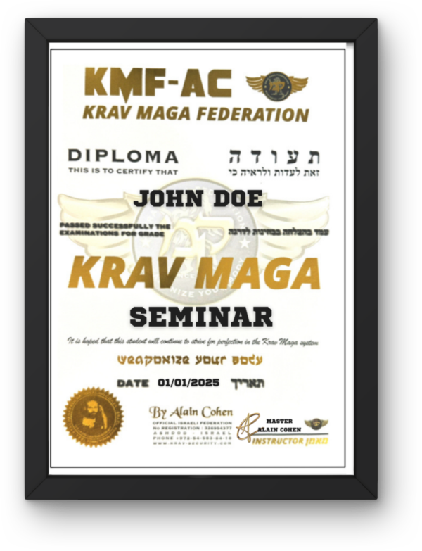 Krav Maga Seminar Certificate