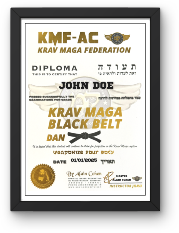 Krav Maga Black Belt Dan Certification - DAN 1st To 4th